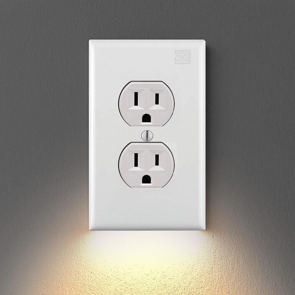 (BUY MORE SAVE MORE) Outlet Wall Plate With Night Lights - No Batteries or Wires