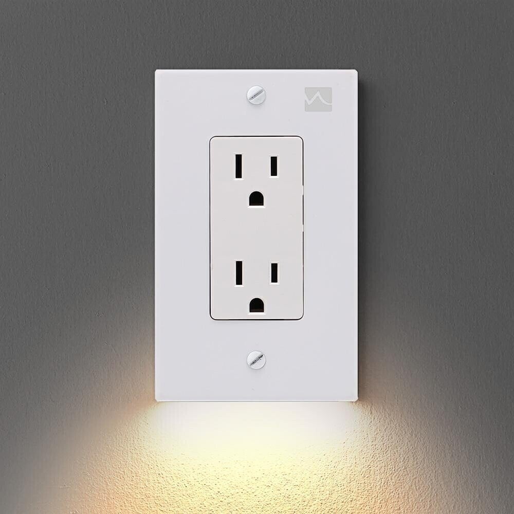 (BUY MORE SAVE MORE) Outlet Wall Plate With Night Lights - No Batteries or Wires