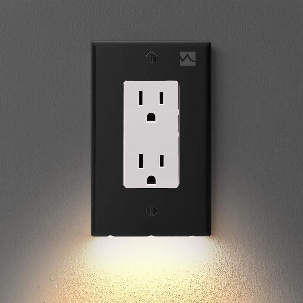 (BUY MORE SAVE MORE) Outlet Wall Plate With Night Lights - No Batteries or Wires